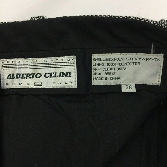 Alberto Celini Two Piece Suit Jacket Blazer Sports Coat Mens 42R Pants 36 Black - Picture 7 of 12